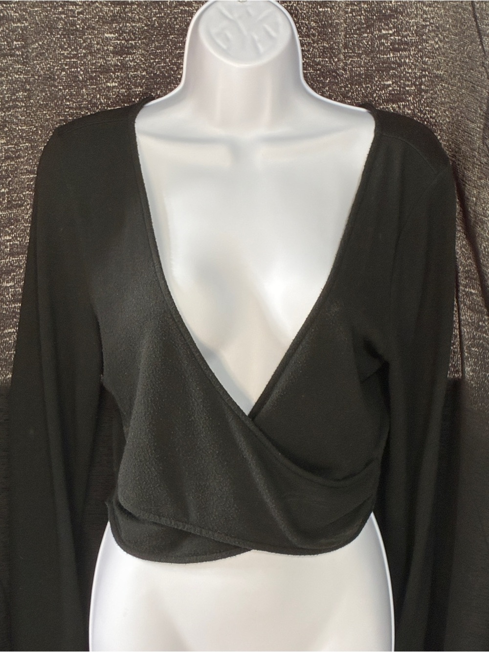 Victoria's Secret Black Wrap Crop Top Sweater